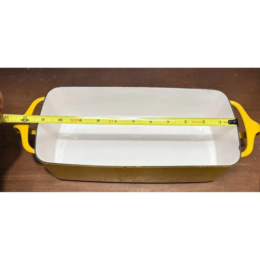 Vintage MCM Dansk Kobenstyle France Yellow Enamelware Baking Pan